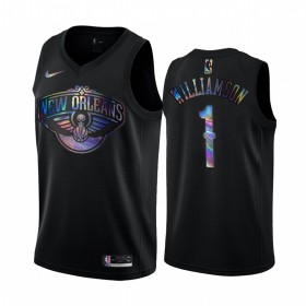 Män New Orleans Pelicans Tröja Zion Williamson 1 Iridescent HWC Collection Swingman